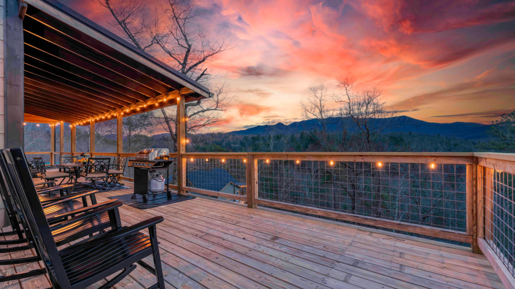 Spacious Deck with Smoky Mountain Views